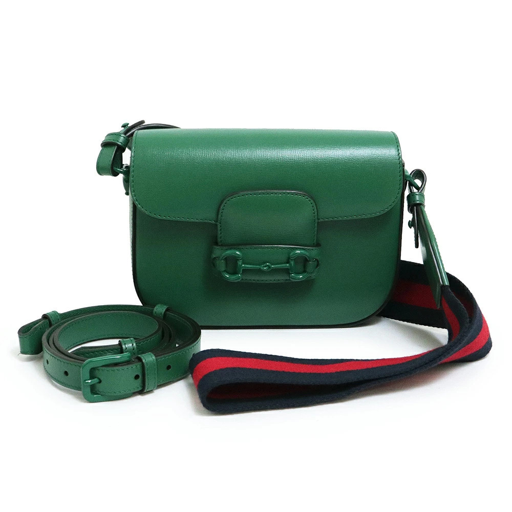 Gucci Horsebit Shoulder Bag Strap Crossbody Leather Green